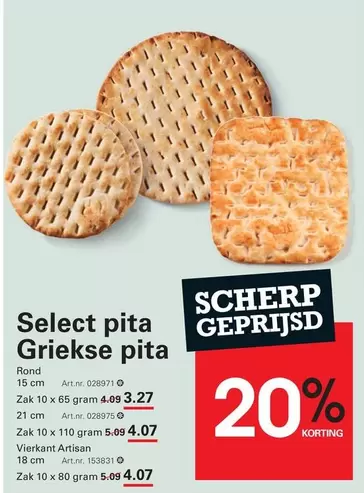 Select pita Griekse pita