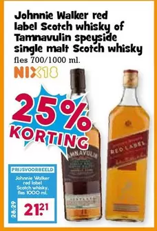 RED - Johnnie Walker red label Scotch whisky of Tamnavulin speyside single malt Scotch whisky