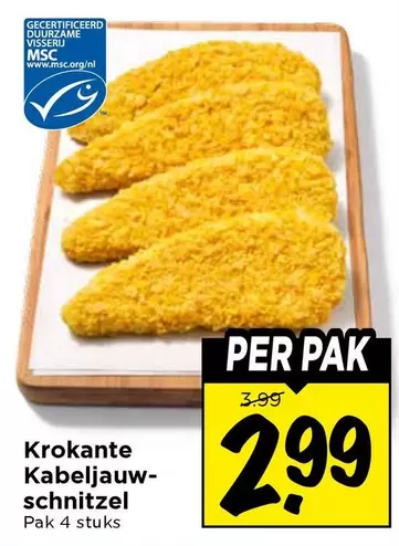 Krokante Kabeljauw-schnitzel