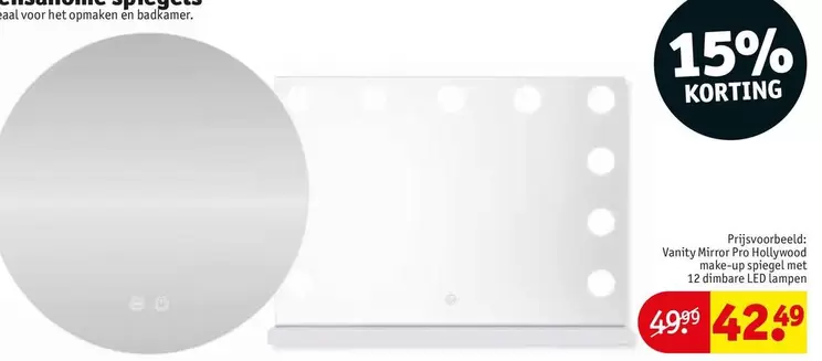 Vanity Mirror Pro Hollywood make-up spiegel met 12 dimbare LED lampen