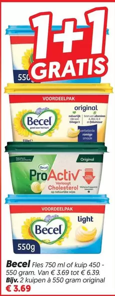Op - Becel Fles 750 ml of kulp 450 - 550 gram