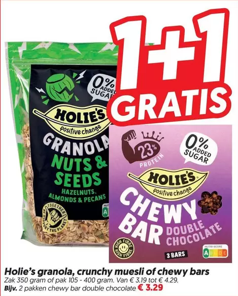 granola, crunchy muesli or chewy bars