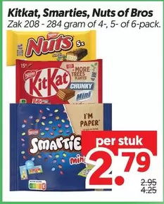 Kitkat, Smarties, Nuts of Bros