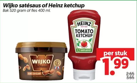Heinz - Wijko satésaus of ketchup