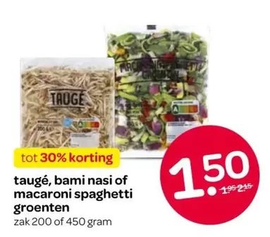 taugé, bami nasi of macaroni spaghetti groenten