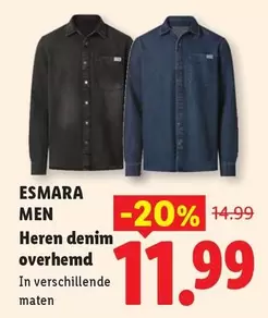 Heren denim overhemd