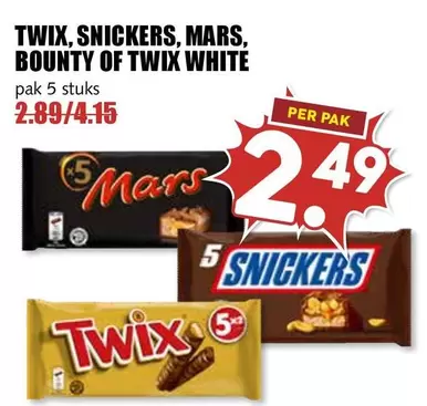 Mars - TWIX, SNICKERS, MARS, BOUNTY OF TWIX WHITE