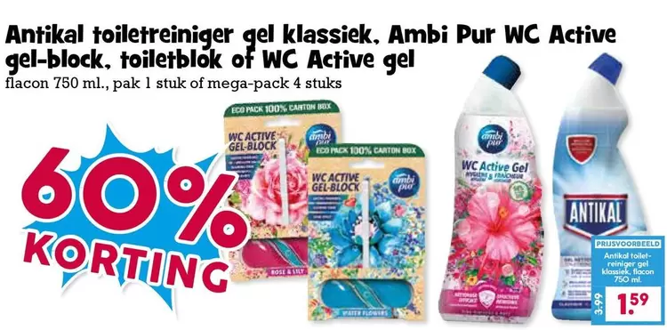 rose - toiletreiniger gel klassiek. Ambi Pur WC Active gel-block. toiletblok of WC Active gel