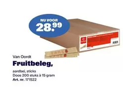 Fruitbeleg, aardbei, sticks