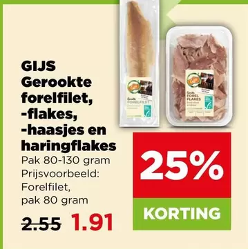 GIJS Gerookte forelfilet, -flakes, -haasjes en haringflakes