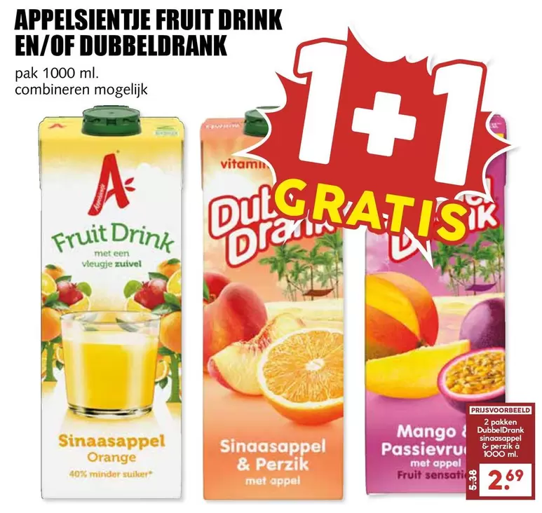 APPELSJENTJE FRUIT DRINK EN/OF DUBBELDRANK