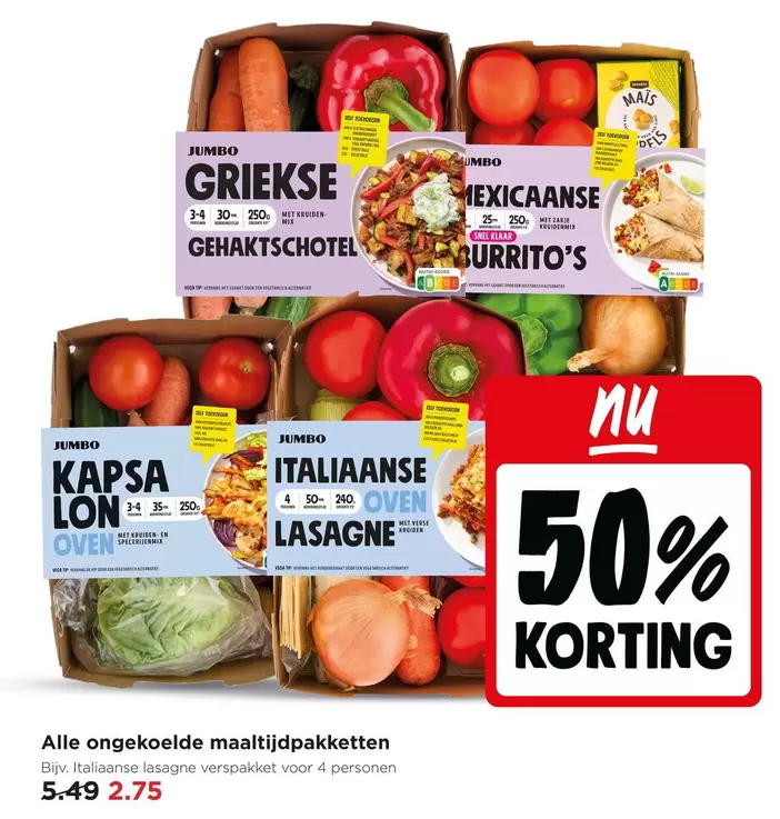 Jumbo - Griekse Gehaktsschotel, Mexicaanse Burrito's, Kapsalon Oven, Italiaanse Lasagne Oven
