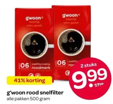 g'woon rood snelfilter