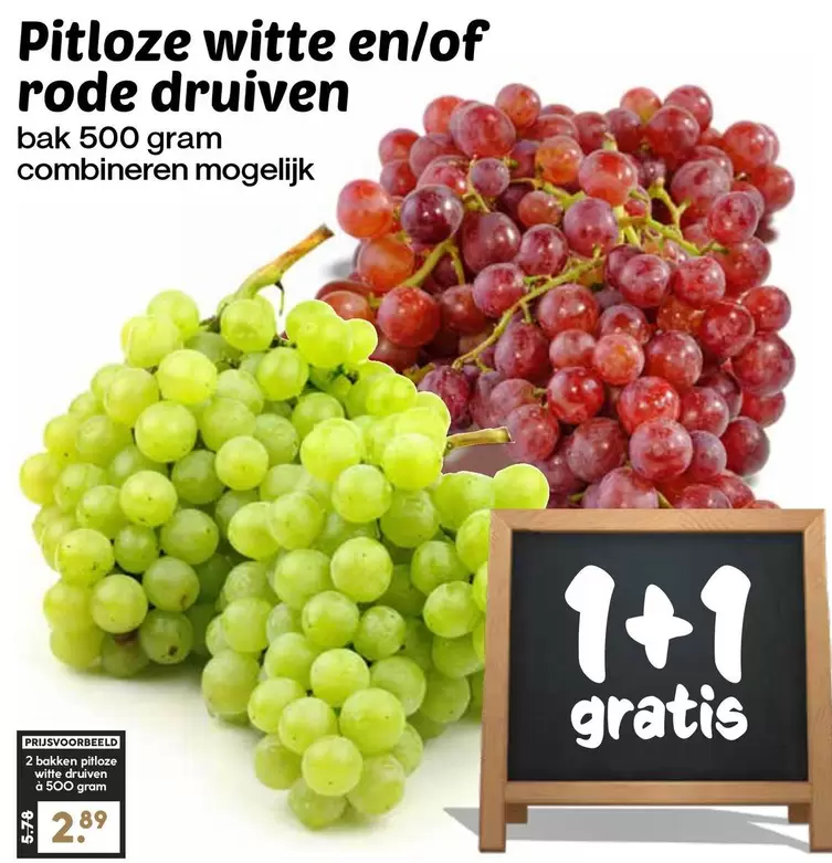 Pitloze witte en/of rode druiven
