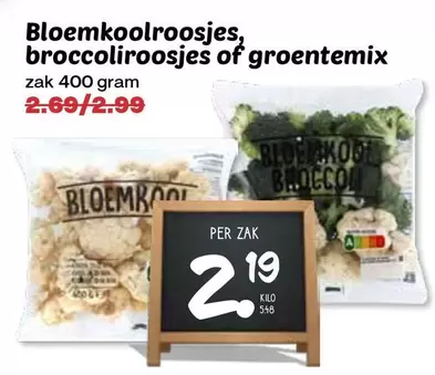 Bloemkoolroosjes, broccoliroosjes of groentemix
