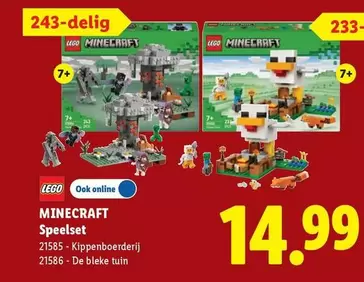Lego - MINECRAFT Speelset 21585 - Klippenboerderij, 21586 - De bleke tuin