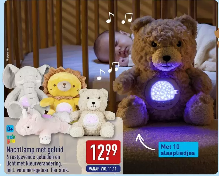 Nachtlamp met geluid & rustgevende geluiden en licht met kleurverandering