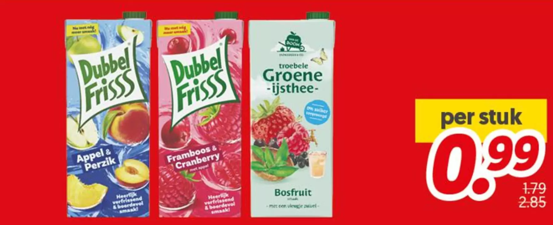 Dubbel Friss Appels & Perzik / Framboos & Cranberry / Groene IJsthee Bosvrucht