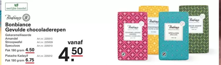 Stroopwafel - Bonbiancé Gevulde chocoladerepen