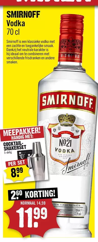 Smirnoff - Vodka 70 cl