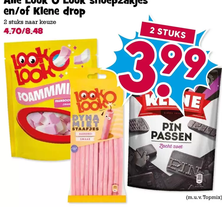 Alle Look O Look snoepzakjes en/of Kleine drop
