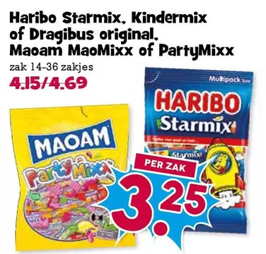 Haribo - Starmix, Kindermix of Dragibus original, Maoam MaoMixx of PartyMixx