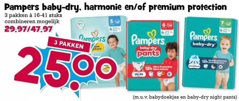 Pampers - baby-dry, harmonie en/of premium protection