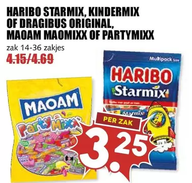 Haribo - HARIBO STARMIX, KINDERMIX OF DRAGIBUS ORIGINAL, MAOAM MAOMIXX OF PARTYMIXX