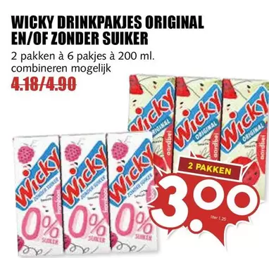 DRINKPAKJES ORIGINAL EN/OF ZONDER SUIKER