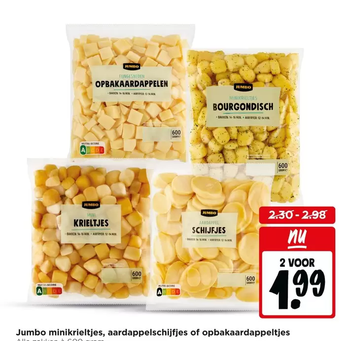Jumbo -  minikrieltjes, aardappelschijfjes of opbak-aardappeltjes