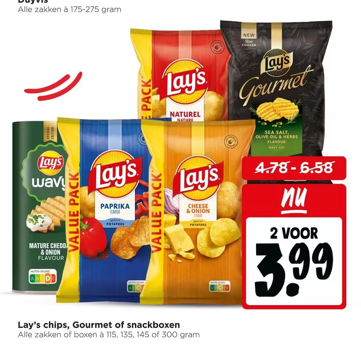 Lay's - chips, Gourmet or snackboxes