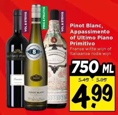 De - Pinot Blanc, Appassimento of Ultimo Piano Primitivo