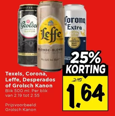Leffe - Texels, Corona, , Desperados, Grolsch Kanon