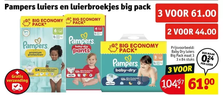 Pampers -  luiers en luierbroekjes big pack