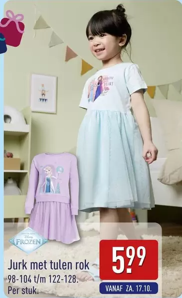 Frozen - Jurk met tulen rok 98-104 t/m 122-128