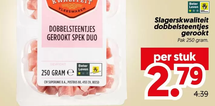 Duo - Dobbelsteentjes gerookt spek duo