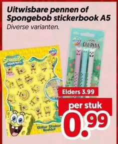 Disney - Uitwisbare pennen of Spongebob stickerbook A5