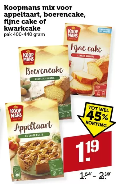 Koopmans - mix voor appeltaart, boerencake, fijne cake of kwarkcake
