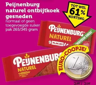Euro - Ontbijtkoek Naturel Gesneden