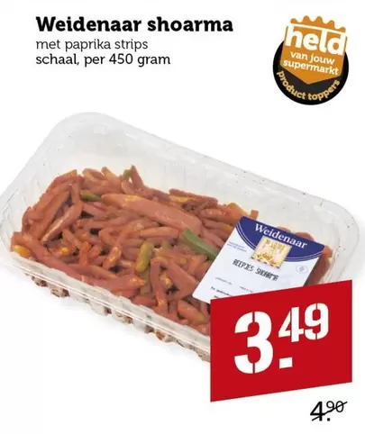 Topper - Weidenaar shoarma met paprika strips