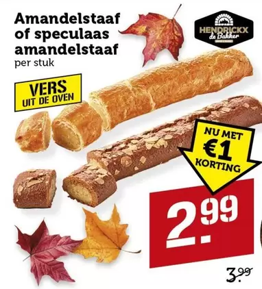 De - Amandelstaaf of speculaas amandelstaaf