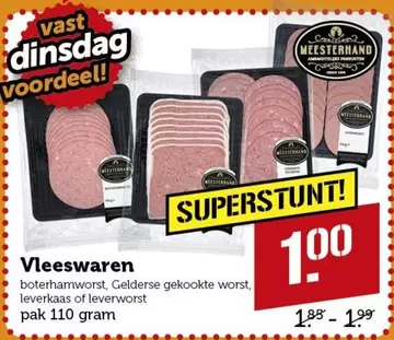 Vleeswaren boterhamworst, Gekookte worst, leverkaas of leverworst