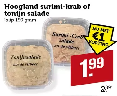 De - Hoogland surimi-krab of tonijn salade