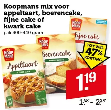 Koopmans - mix voor appeltaart, boerencake, fijne cake of kwark cake