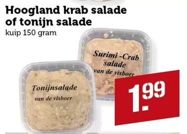 De - Hoogland krab salade of tonijn salade
