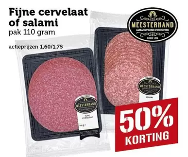 Fijne cervelaat of salami