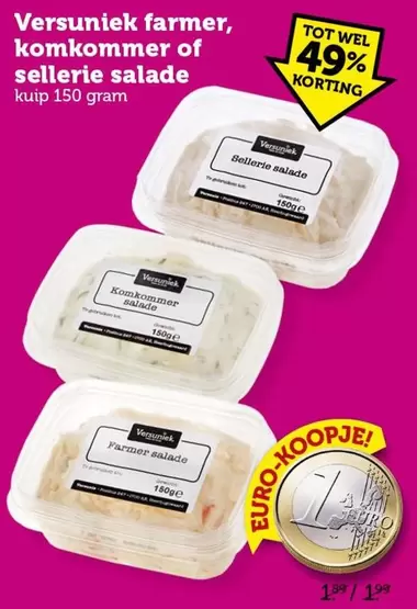 Versuniek farmer, komkommer of sellerie salade