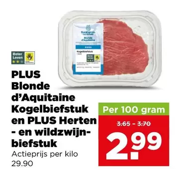 Blonde d'Aquitaine Kogelbiefstuk en PLUS Herten- en wildzwijn-biefstuk