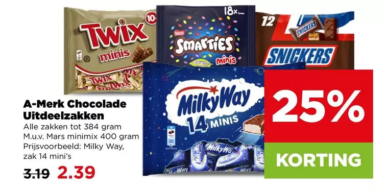 Mars - Chocolade Uitdeelzakken