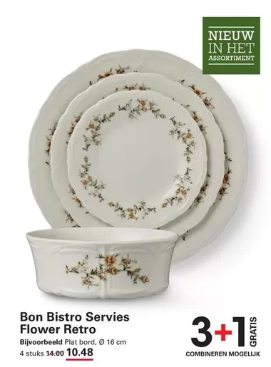 Flower - Bon Bistro Servies  Retro